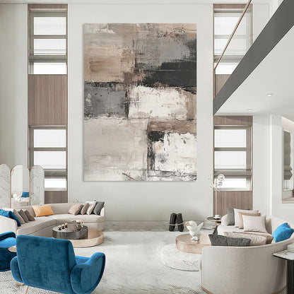 Layered Neutral Abstract for Contemporary Living Space & Art - Centric Workplace STSC269