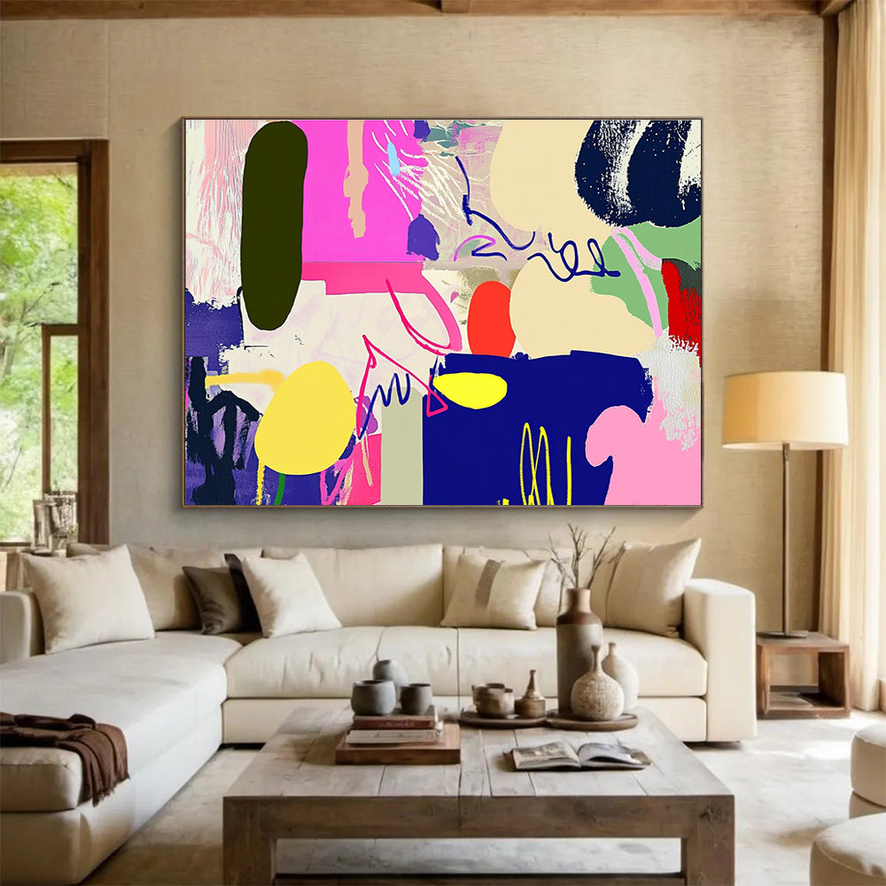 Vibrant Abstract Shapes Art for Creative Studio & Trendy Lounge SC455