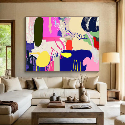Vibrant Abstract Shapes Art for Creative Studio & Trendy Lounge SC455