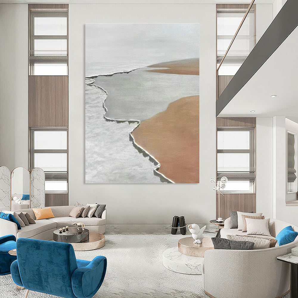 Earth - Toned Abstract Layers Art for Desert Lodge & Ceramic Studio DLZ0617