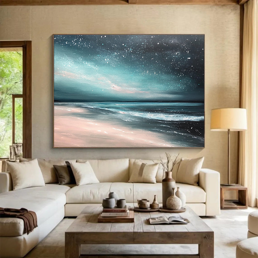 Moonlit Beach Serenity Art for Spa Retreat & Relaxation Room SC398