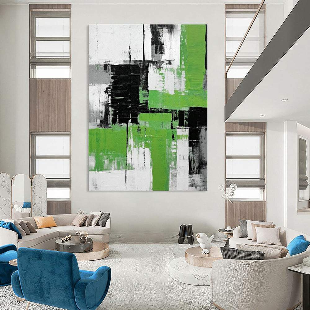 Green - White Geometric Art for Eco - Friendly Home Entryways DLZ0277