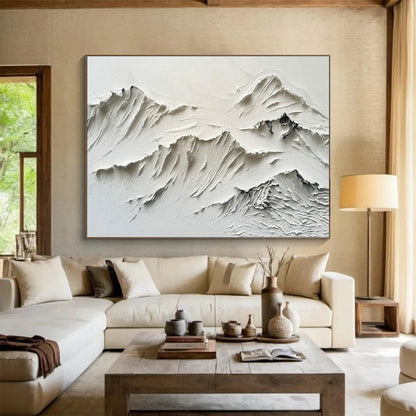 White Mountain Relief Art for Minimalist Living Room DLZ2843