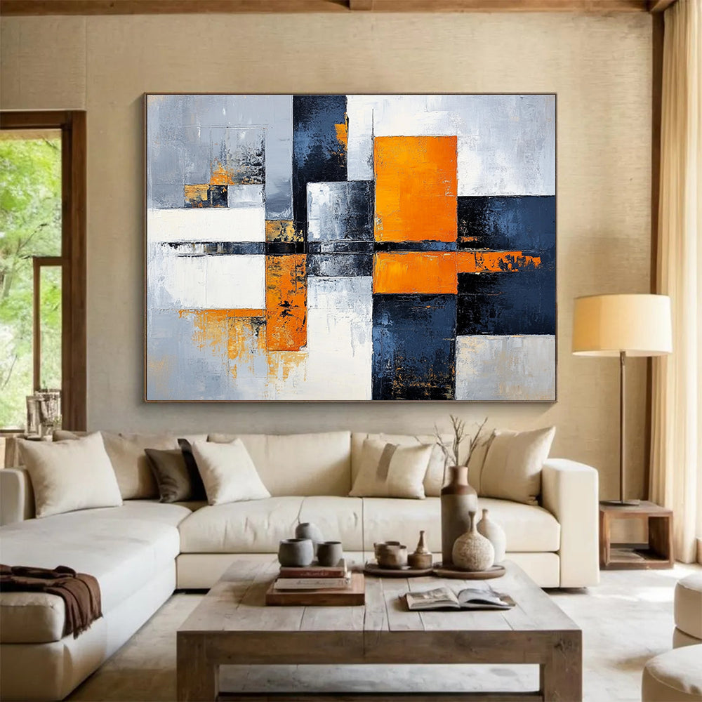 Geometric Color Block Art for Modern Office Reception & Contemporary Art Gallery SC100