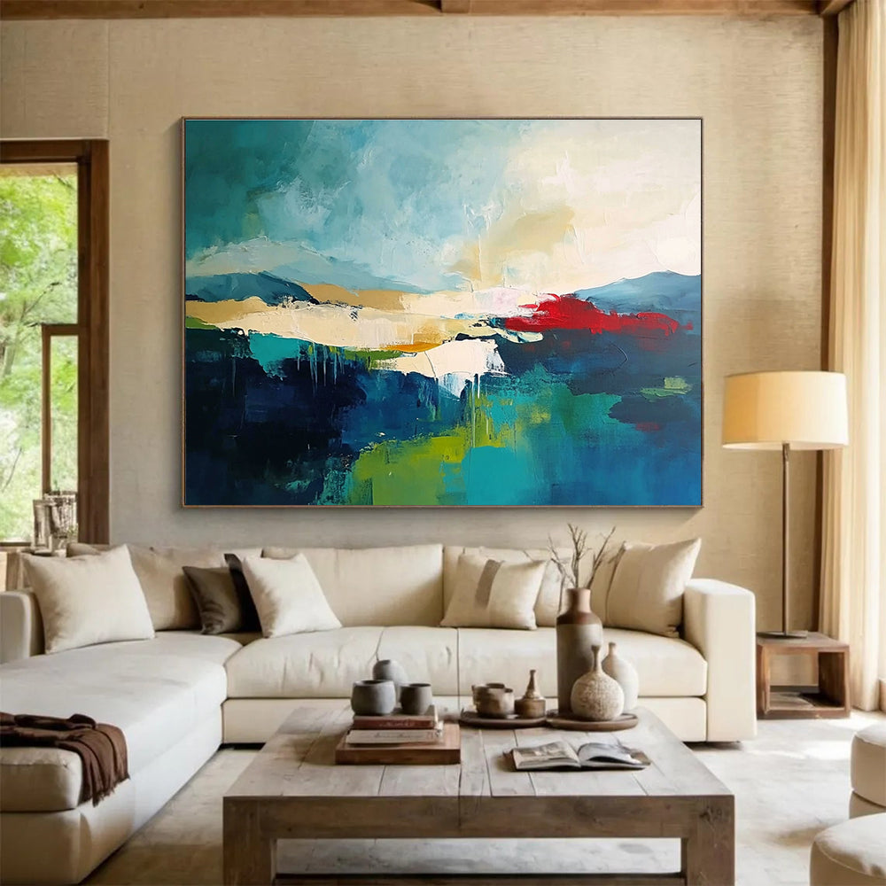 Abstract Mountain River Art for Adventure - Themed Hotel & Bold Art Collector’s Home SC087