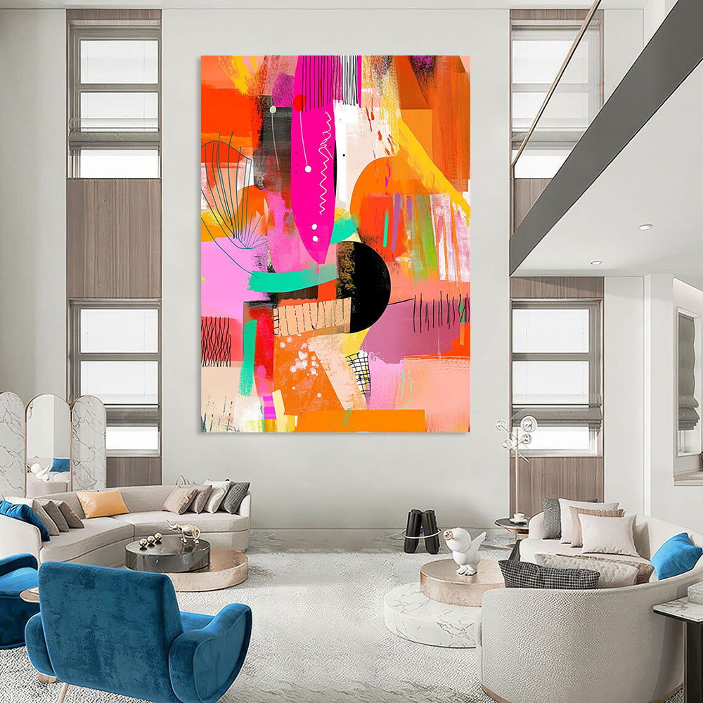 Vibrant Abstract Composition for Playful Kids’ Room & Art - Loving Office STSC1222