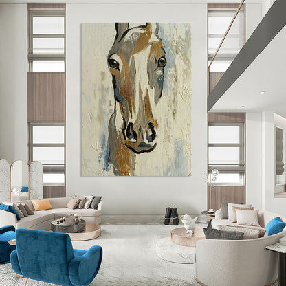 Horse Head Painting for Equestrian Home Library & Art - Loving Living Room DLZ2103