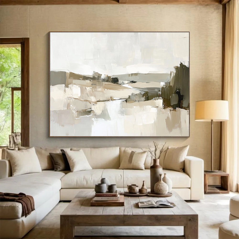 Neutral Tones Landscape Art for Scandinavian Home & Minimalist Office SC128