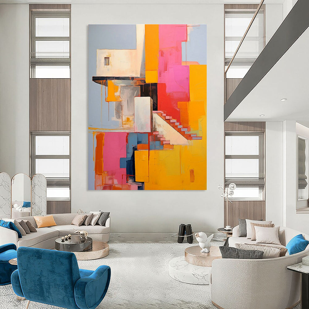Colorful Architectural Abstract Art for Modern Loft & Creative Office DLZ1330
