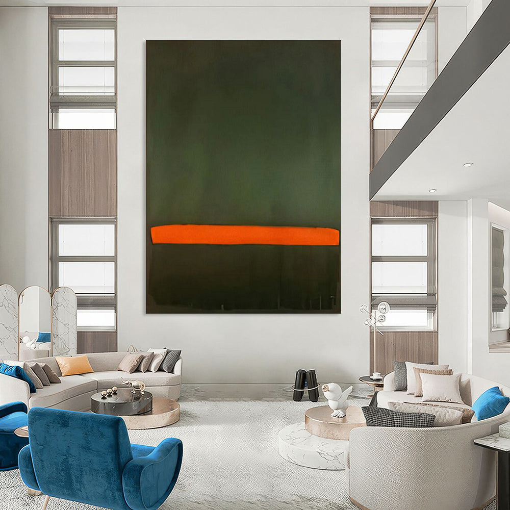 Green - Orange Minimalist Art for Eco - Friendly Café & Modern Studio DLZ2316