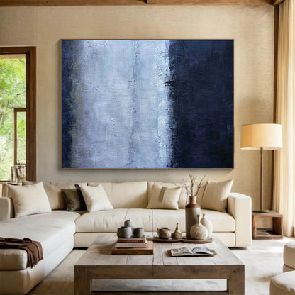 Blue - Gray Abstract Art for Modern Office Reception Area Walls DLZ3224