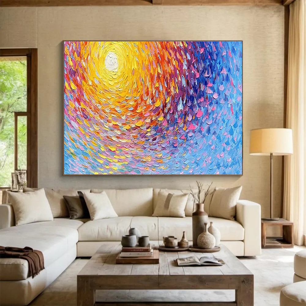 Colorful Swirl Abstract Art for Modern Art Gallery Rotunda Displays DLZ3265