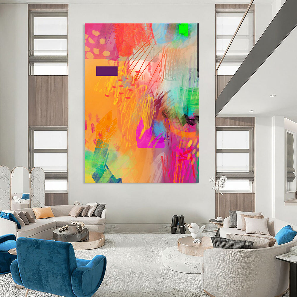 Color Explosion Abstract Art for Creative Studio & Music Festival Lounge DLZ0643