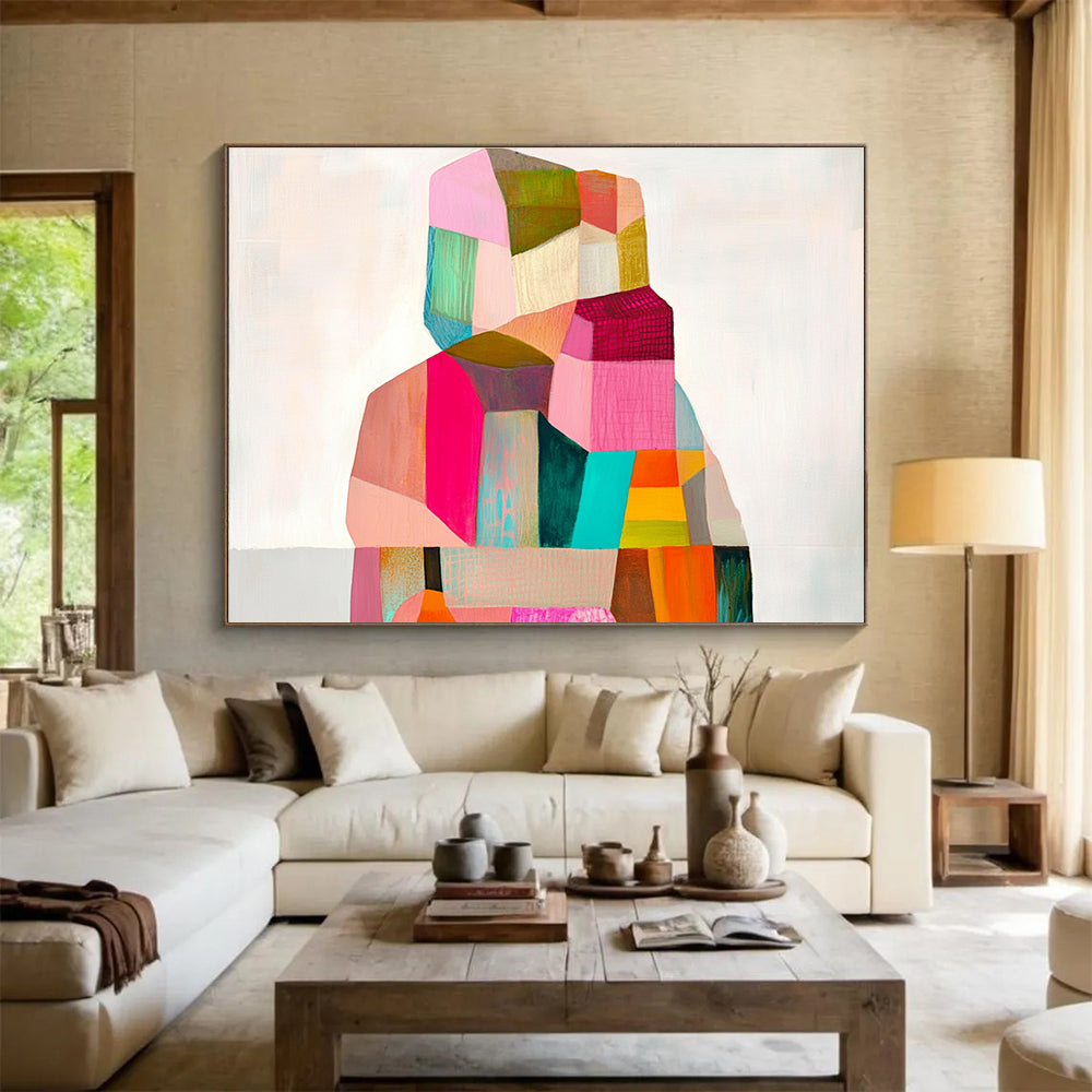 Colorful Cubist Figure Art for Creative Lounge & Art School Display SC354