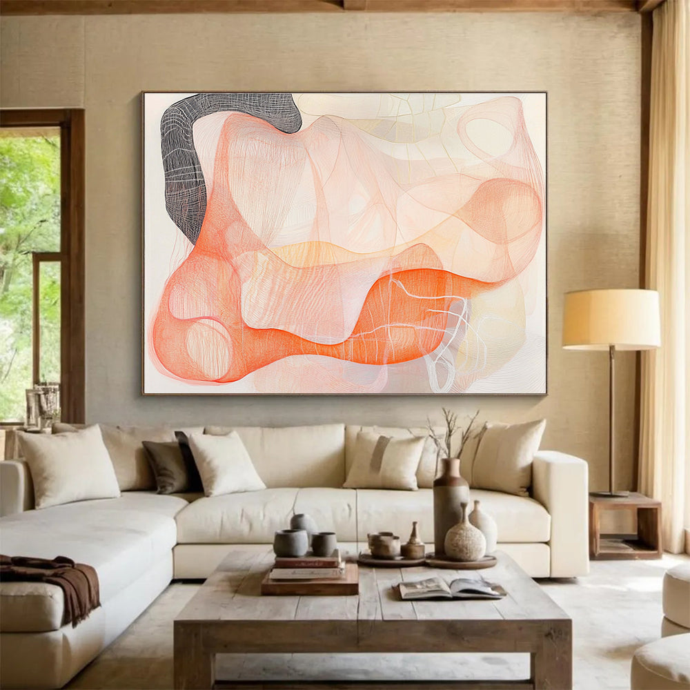 Curved Line Abstract Art for Contemporary Home Decor & Artistic Lounge SC304