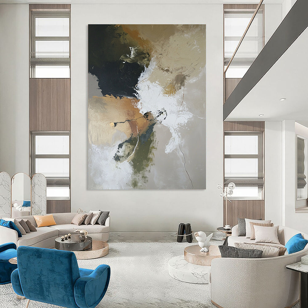 Neutral Tones Abstract for Timeless Home Library & Modern Office STSC254