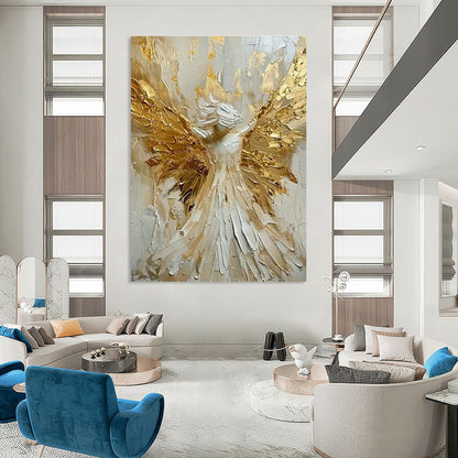 Angel with Golden Wings Art for Spiritual Home Altar & Art - Loving Church Fellowship DLZ1549
