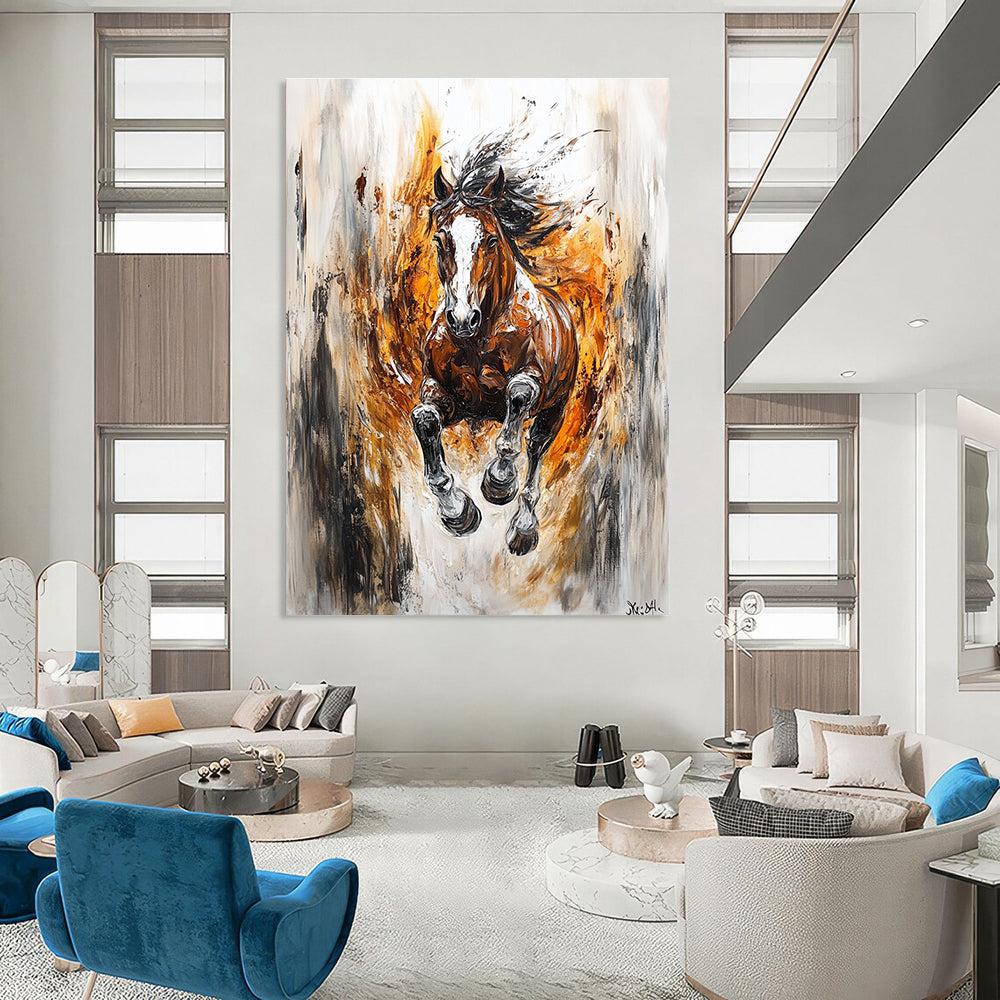 Dynamic Galloping Horse Art for Equestrian - Themed Home Gym & Bold Entryway STSC1368