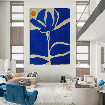 Blue Flower Abstract Art for Mediterranean - Style Courtyards DLZ0111