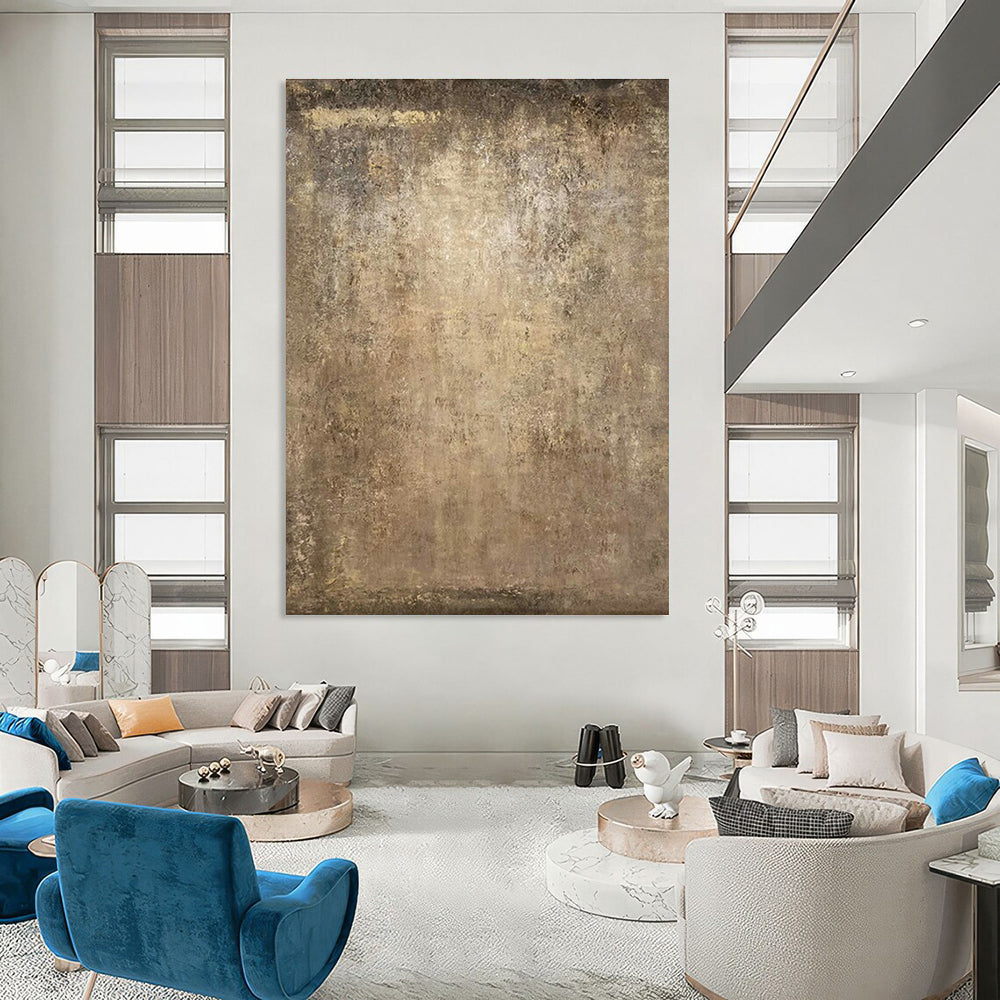 Brown - Tan Textured Abstract Art for Rustic Kitchen & Vintage Wine Bar DLZ1215