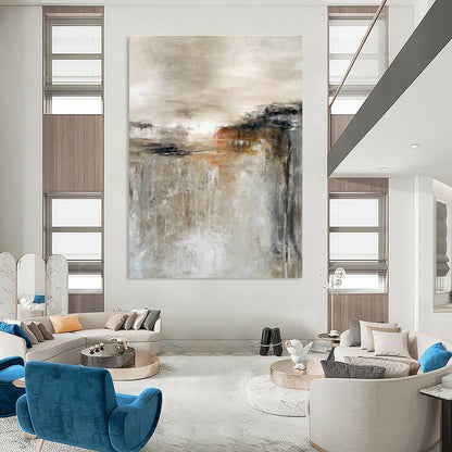Gray - Beige Abstract Art for Modern Spa & Home Library DLZ2032