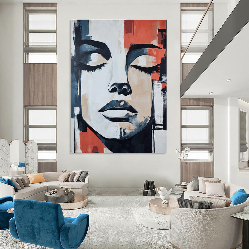 Abstract Face with Geometric Background for Contemporary Art Gallery & Stylish Beauty Salon STSC991