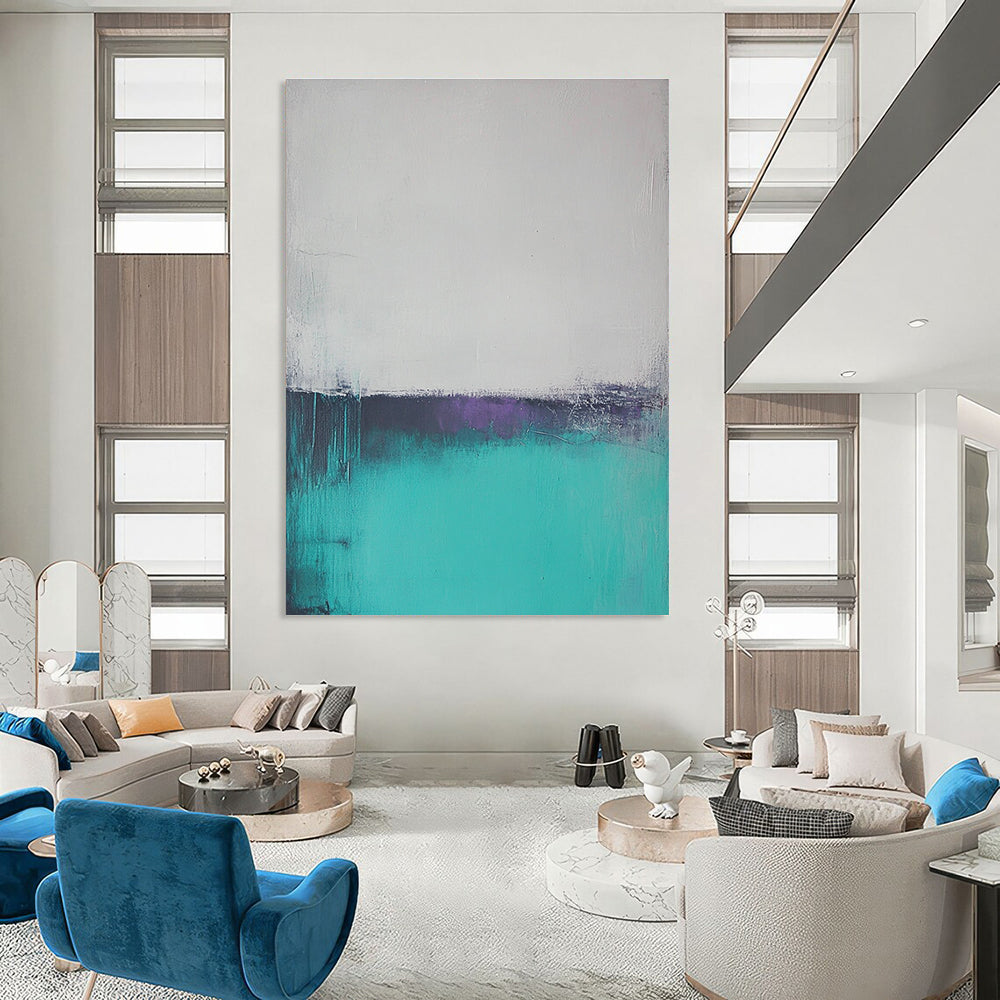 Turquoise and Purple Abstract for Modern Living Room & Artistic Home Office STSC590