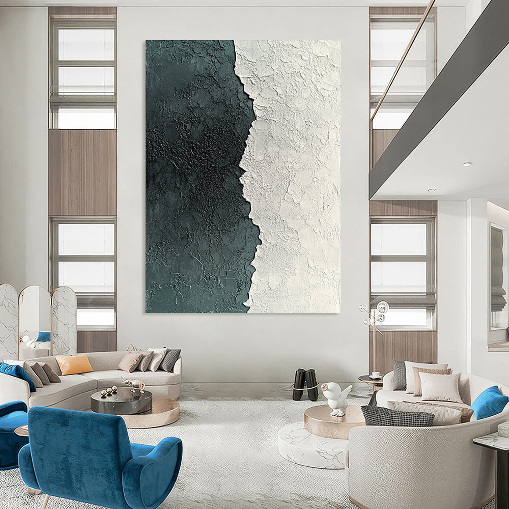 Textured Black and White Abstract for Modern Art Studio & Industrial - Style Loft STSC836