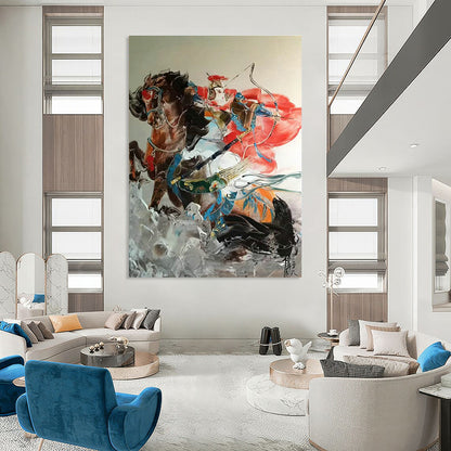 Dynamic Riding - Figure Abstract Art for Equestrian Club & Adventure - Themed Bar DLZ2289