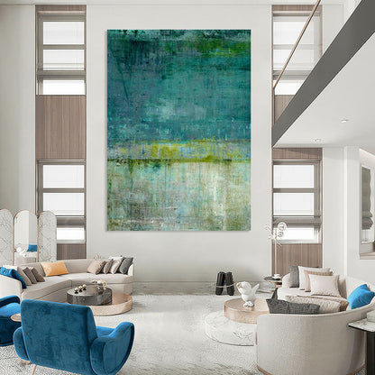 Blue - Green Texture Art for Beach House Bathroom Retreats DLZ0278