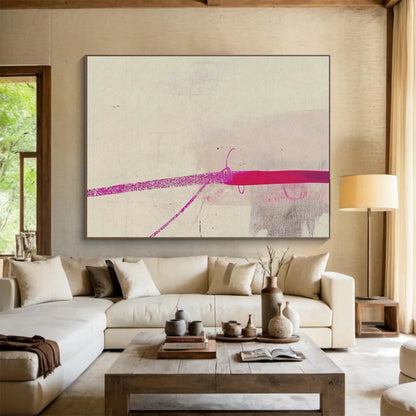 Pink - Purple Line Abstract Art for Minimalist Studio Workspaces DLZ2663