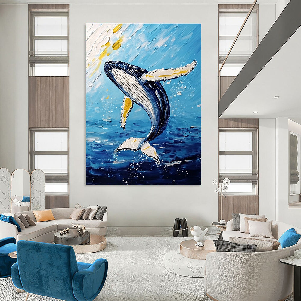 Whale Leap for Coastal Living Room & Nautical - Themed Café STSC1231