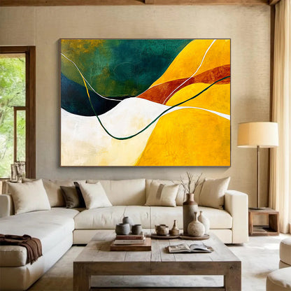 Curved - Line Abstract Art for Modern Wellness Center & Creative Yoga Studio SC268