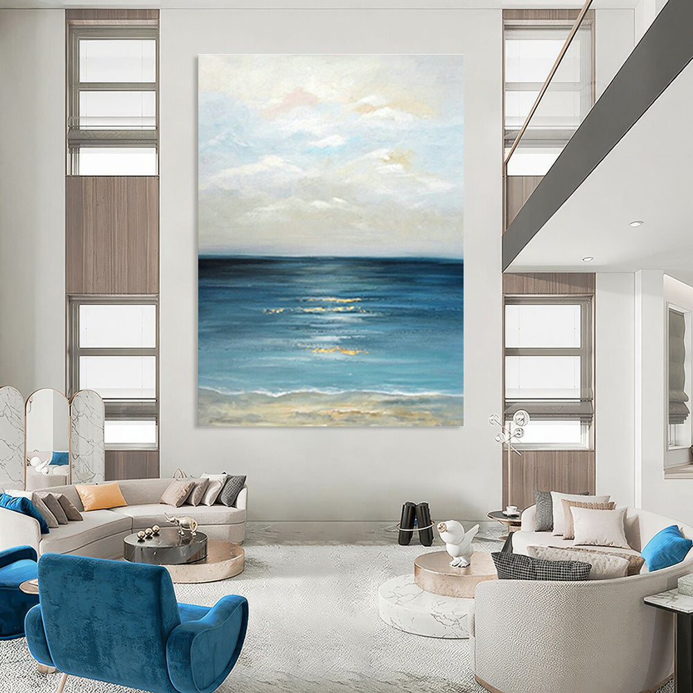 Seaside Oil Painting Art for Beach House Living Room & Coastal Art Gallery DLZ0669