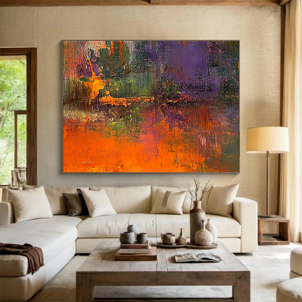 Colorful Forest Abstract Art for Nature - Lover’s Living Room & Eco - Friendly Café SC358