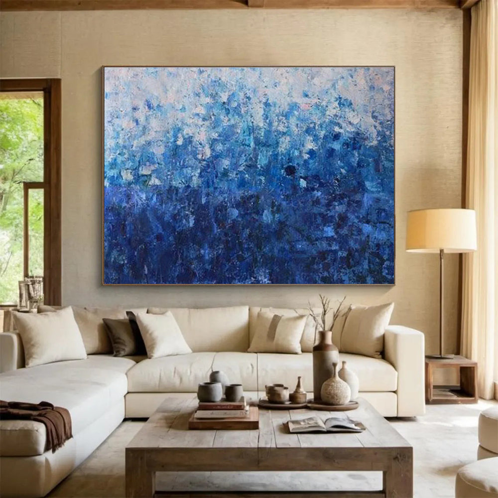 Gradient Blue Abstract Art for Modern Minimalist Office DLZ3044