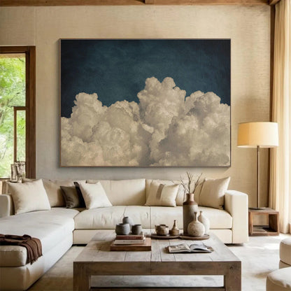 Vintage Cloud Oil Painting for Retro - Inspired Living Rooms DLZ2508