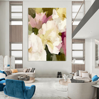 Delicate White - Pink Flower Art for Bridal Suite & Tea Room STSC055