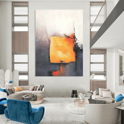 Orange - Gray Geometric Abstract for Industrial - Modern Office & Bold Home Entryway DLZ0929