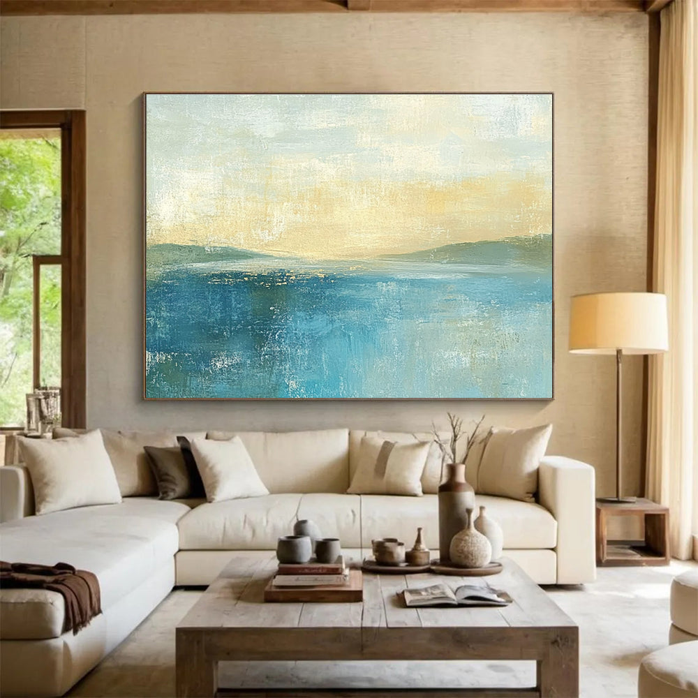 Textured Sea Sunset Art for Nautical - Themed Restaurant & Art - Focused Beach House SC085