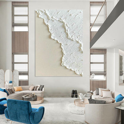 White Relief Art for Minimalist Bedroom Headboard Walls DLZ0264