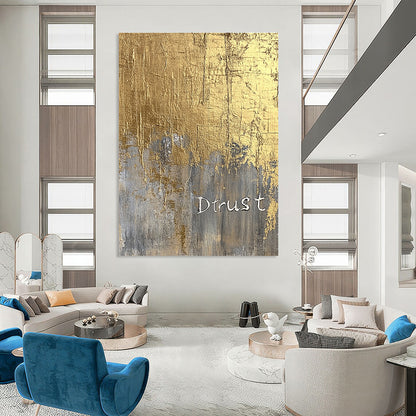 Gold and Gray “Dtrust” for Modern Office Reception & Sophisticated Home Study STSC1003