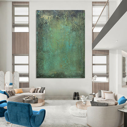 Teal - Green Textured Art for Eco - Friendly Home & Botanical Garden Center DLZ1486