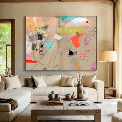 Colorful Splatter Abstract Art for Creative Art Studio Exteriors DLZ2588