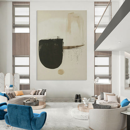 Black - Brown Minimalist Abstract Art for Industrial - Chic Loft & Art - Focused Library DLZ1832