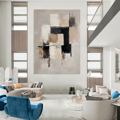Beige - Toned Geometric Abstract for Minimalist Living Room & Modern Office STSC220