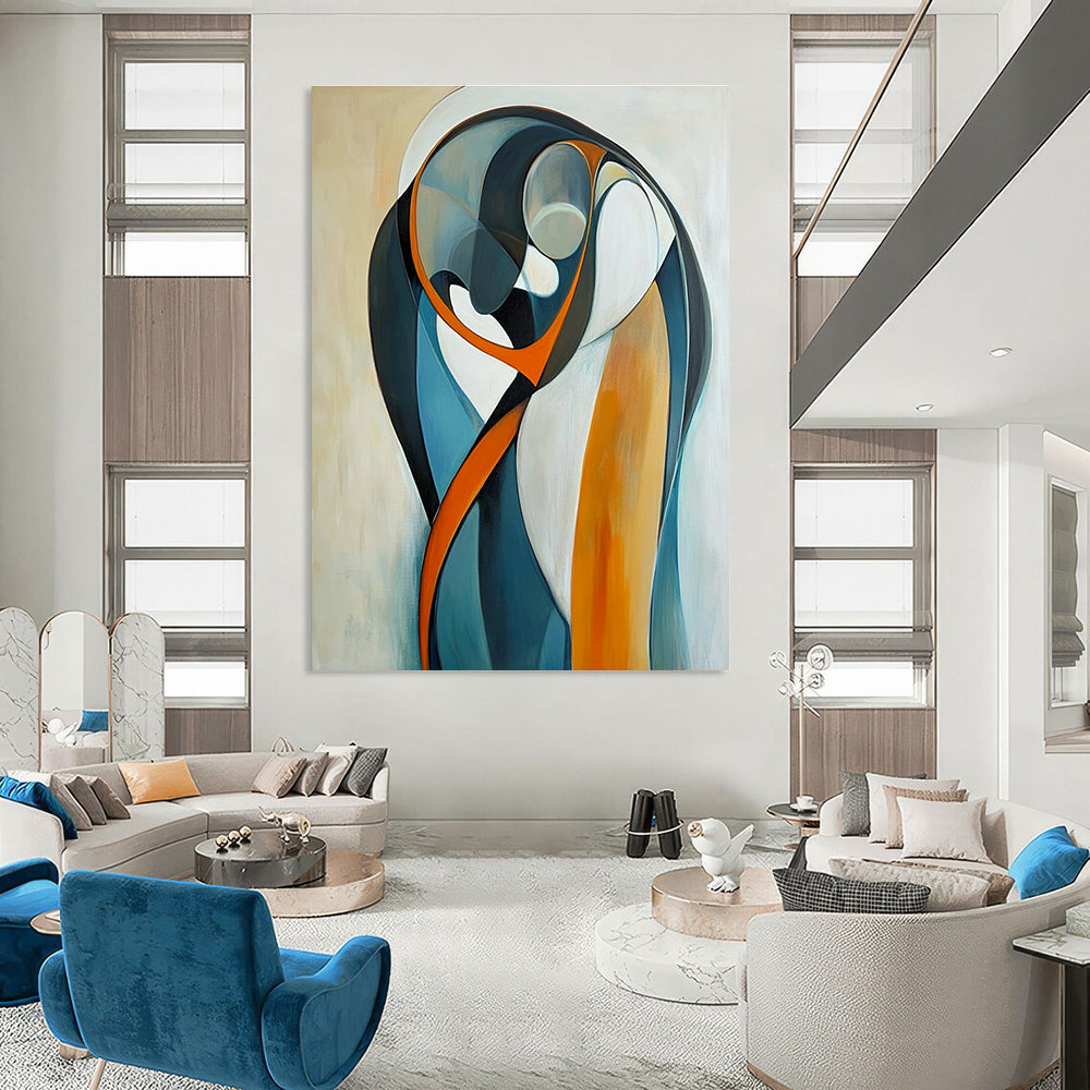 Curved Abstract Forms Art for Living Room & Gallery STSC711