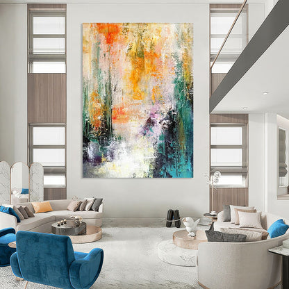 Colorful Landscape - Inspired Abstract Art for Countryside Café Dining Walls DLZ0005