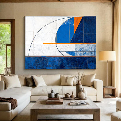 Geometric Blue - Orange Abstract for Architectural Firm & Modern Gallery SC029