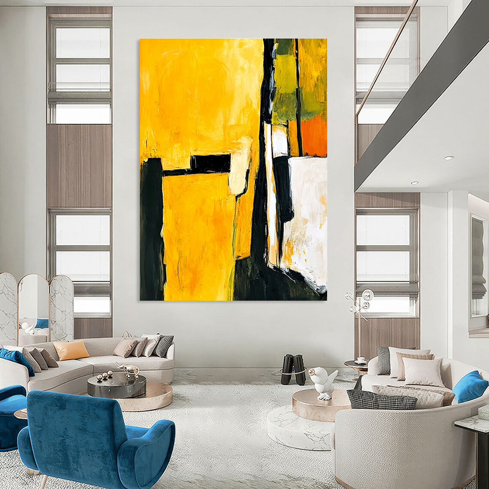 Bold Yellow & Black Art for Kitchen & Sunroom STSC718
